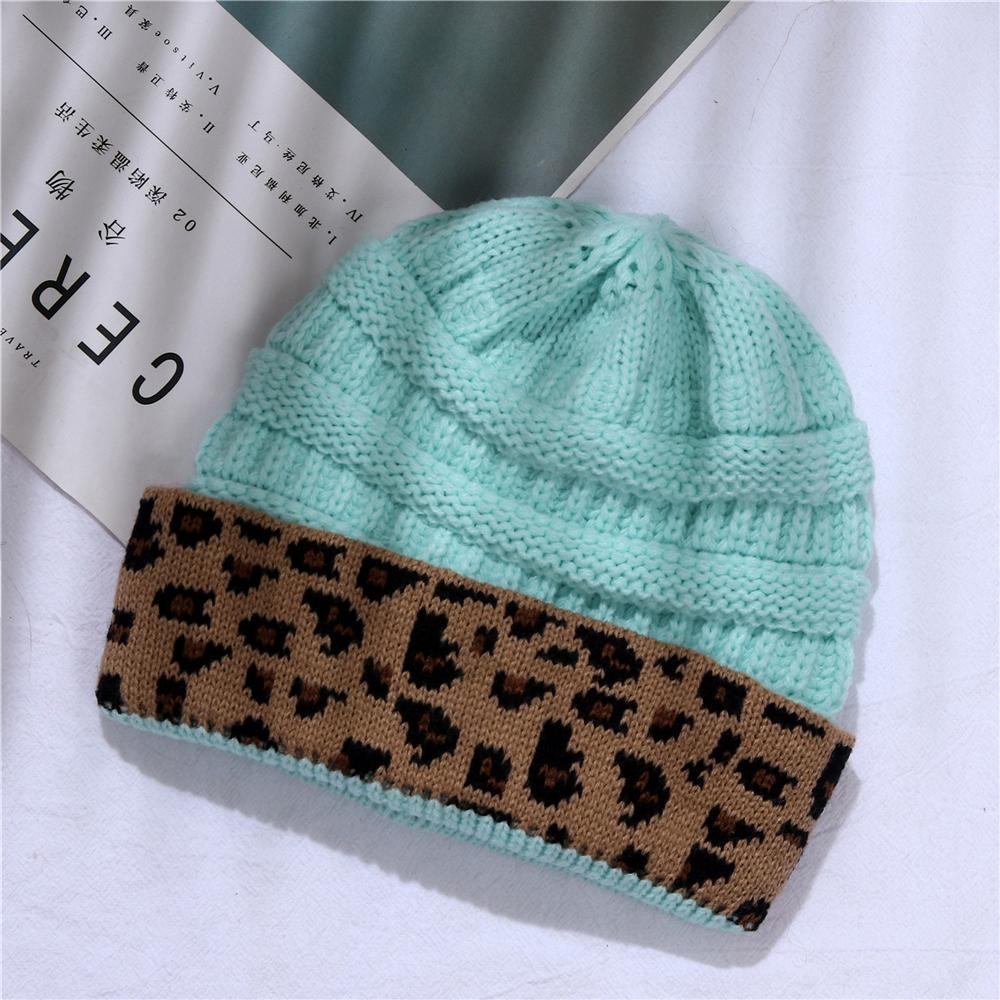 Beanie Hat For Women Men Winter Hat Knitted Autumn Leopard Hat Outdoor Crochet Warm Bonnet Cap Female Hats For Girl Hat