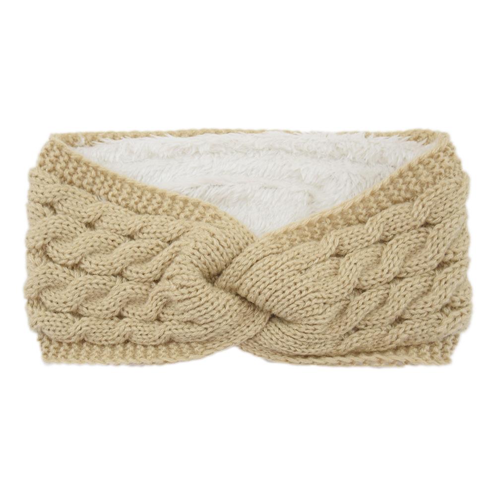 New in Plush Thick Wool Knitting Sports Headband Autumn Ear Protection Ear Warmer Women Thermal Insulation Cold proof Head Cover