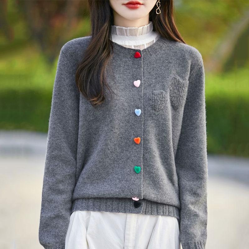 Pulover de damă din cașmir Qinghe cașmir 30% cașmir 70% lână cardigan toamnă și iarnă din cașmir moale și cald