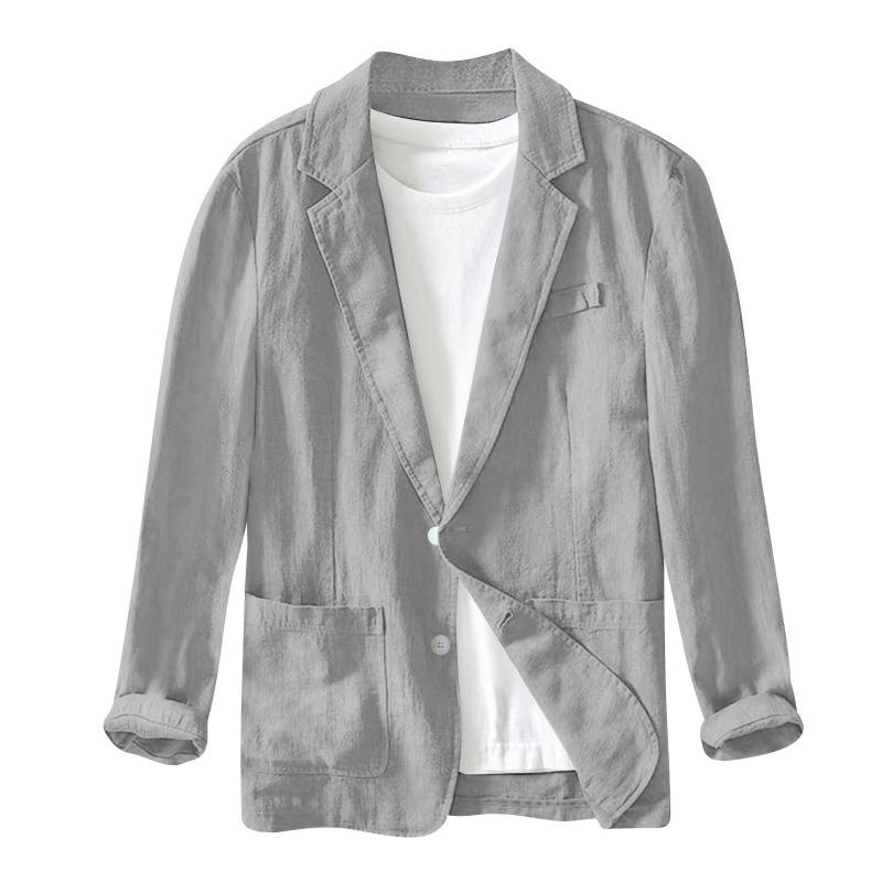 Lässige Modejacke für Herren, einfarbig, langärmelig, mit Taschen