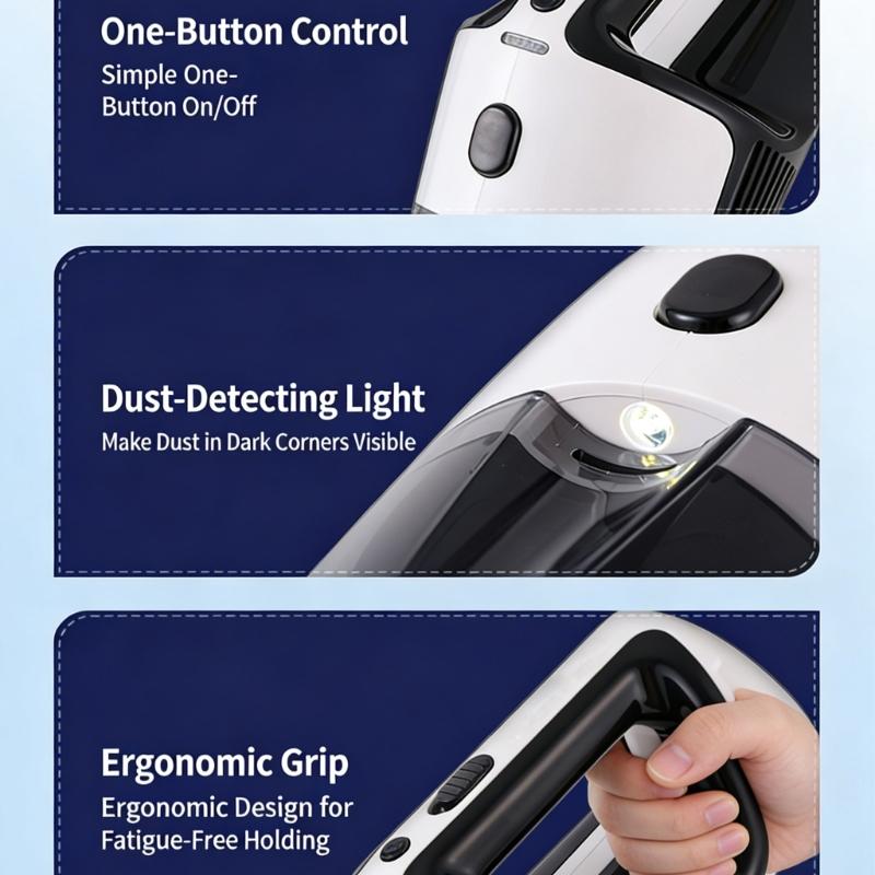 Controlled Handheld Car Vacuum Cleaner with 8000Pa Suction and 6000mAh Battery Wireless Portable