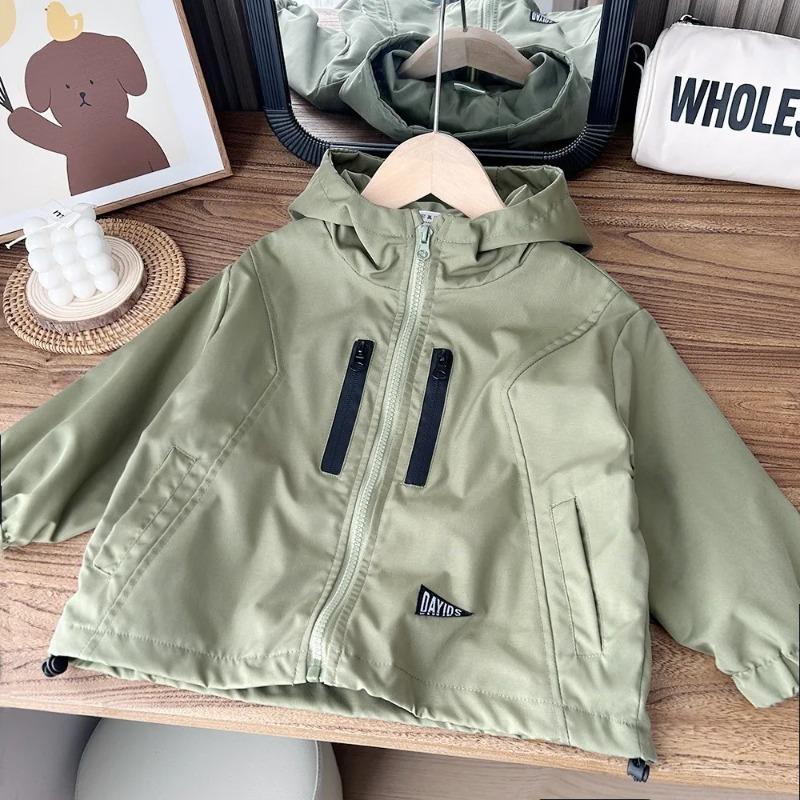 

Fashion Spring Boys Jackets Casual Hooded Zipper Kids Windbreaker Coat Autumn Boys Outerwear Children Clothes 150cm зелений