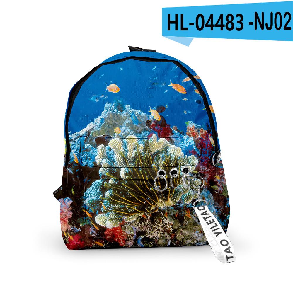 Klassieke Populaire koraal schildpad Onderwater Wereld Rugzakken Schooltassen 3D Print Sleutelhangers Oxford Waterdicht Schattige Kleine Rugzakken