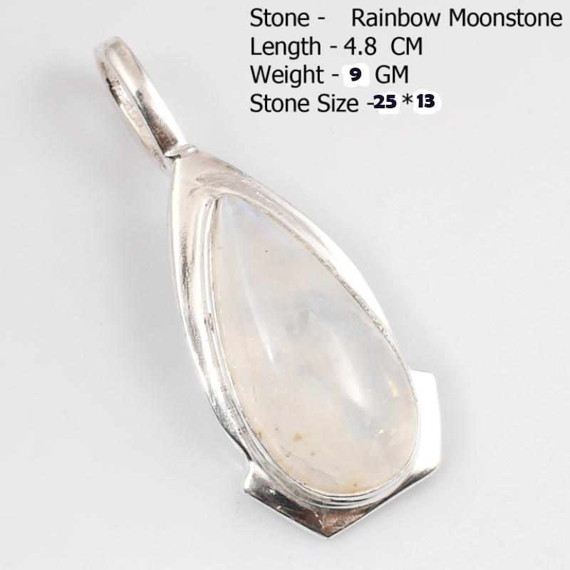 Genuine Rainbow Moonstone Pendant Women Jewelry gift
