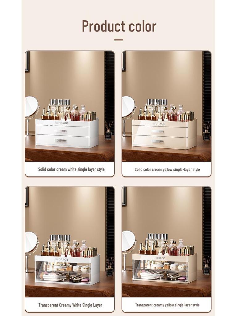 High-End Skincare and Makeup Organizer: Large Capacity Cosmetic Storage Box and Dressing Table Rack