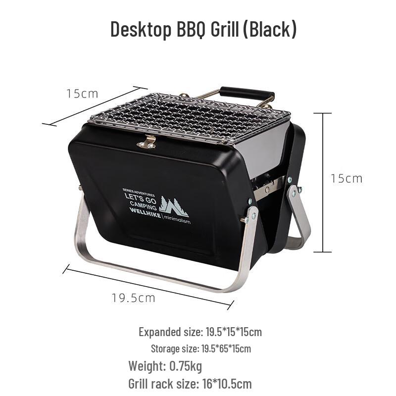 WELLHIKE Portable Mini Outdoor Tabletop Grill Mini