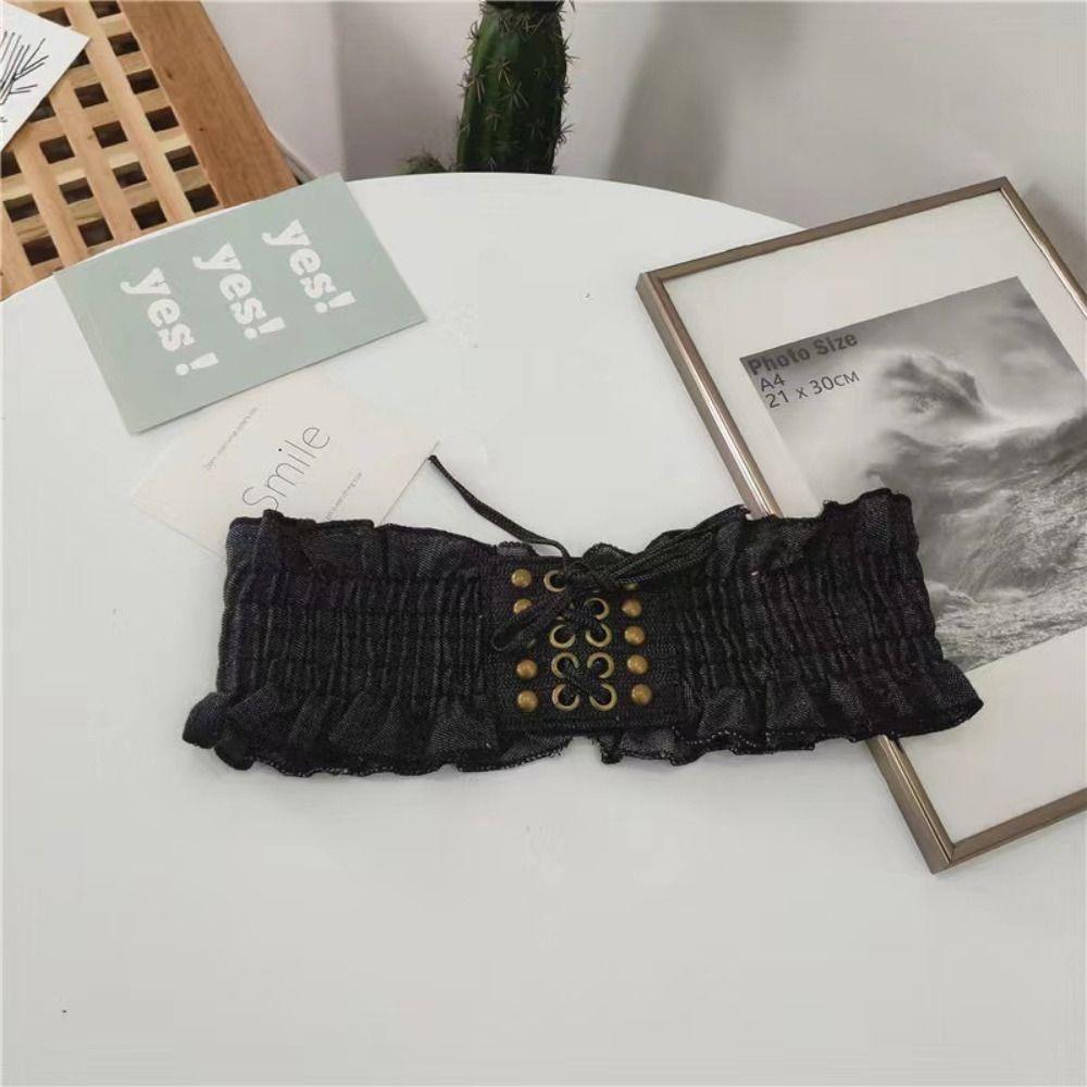 High Waist Female Waistband Lace Wide Waist Belt Slimming Denim Stretchy Cummerbunds Female