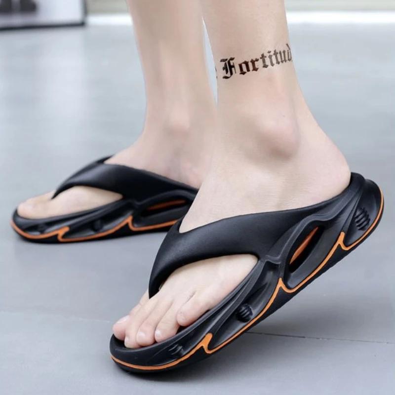 Fashion Platform Men's Shoe Shiatsu Beach Flip Flops Slides High Quality Fashion Adult Designer Luxury 2025 Style Casual Male Slipper