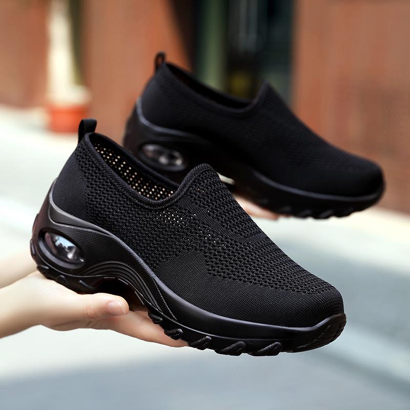 Elegant High-heeled Women's Shoes, Women's Brand Sports Shoes, Red Wedge Volleyball Shoes, Summer Mesh Walking Thick Sole  2025