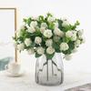 5 Forks 11 Heads Artificial Flowers Silk Roses Bouquet for Home Decor Outdoor Garden Eucalyptus Leaves Fake Plants Wedding Party