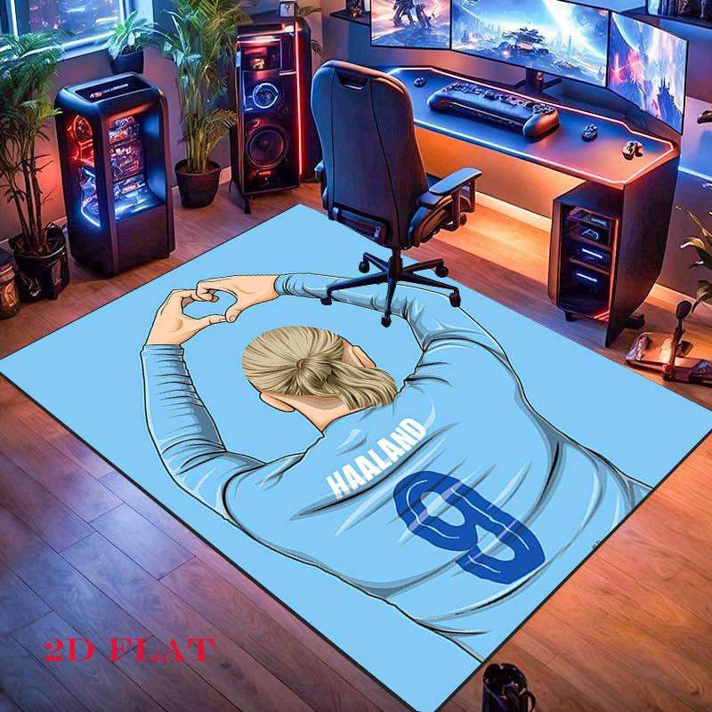 Erling Haaland Force Poster Carpet Rug for Living Room Bedroom Home Sofa Decoration,Kids play Nonslip Floor Mat