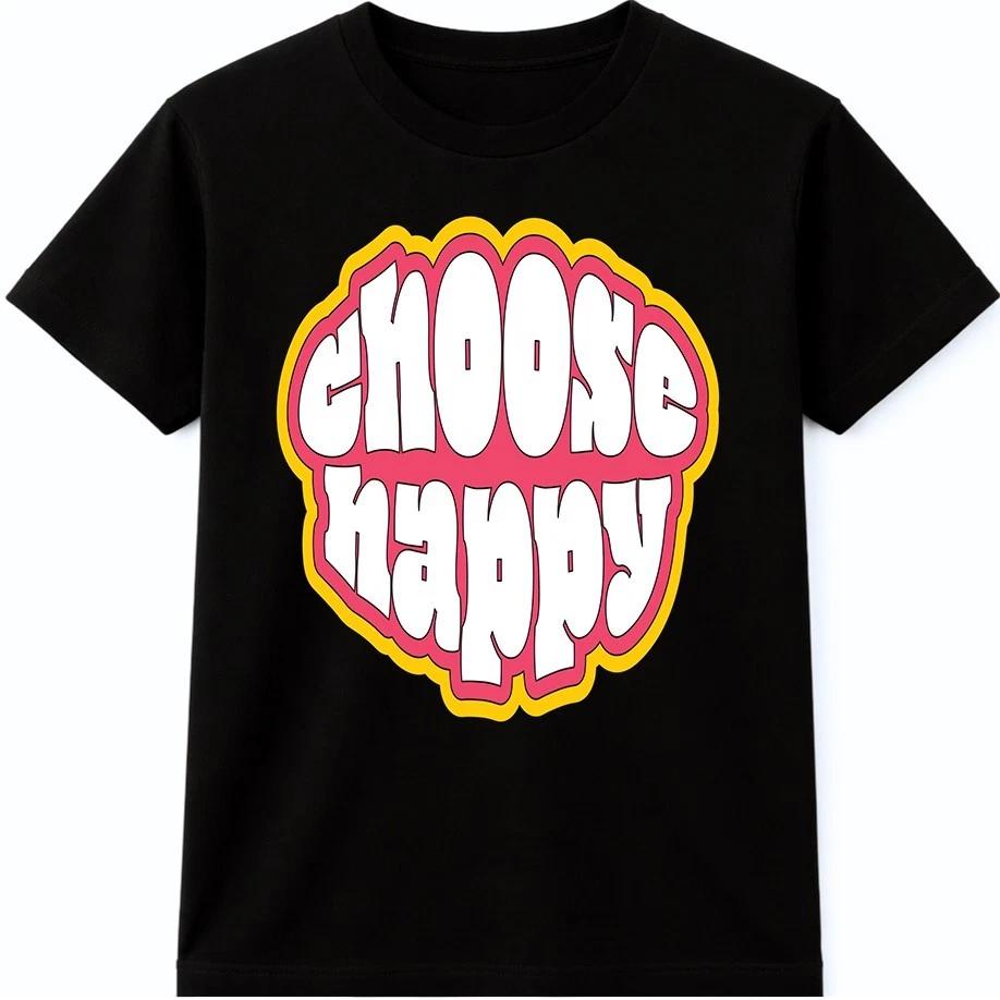 Motivational Quote T Shirt Choose Happy Graphic Tee Positive Mindset Inspiration 2XL