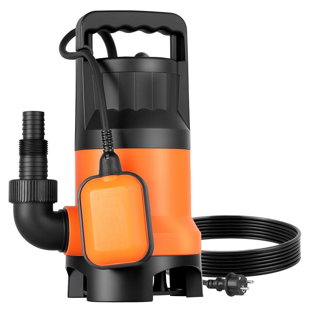 650W Submersible Sump Pump, 15000 L/H, PP-GF20 Submersible Sewage Dirty Clean Water Pump with Automatic Float Switch, Long Cord, 8M Max Lift, for