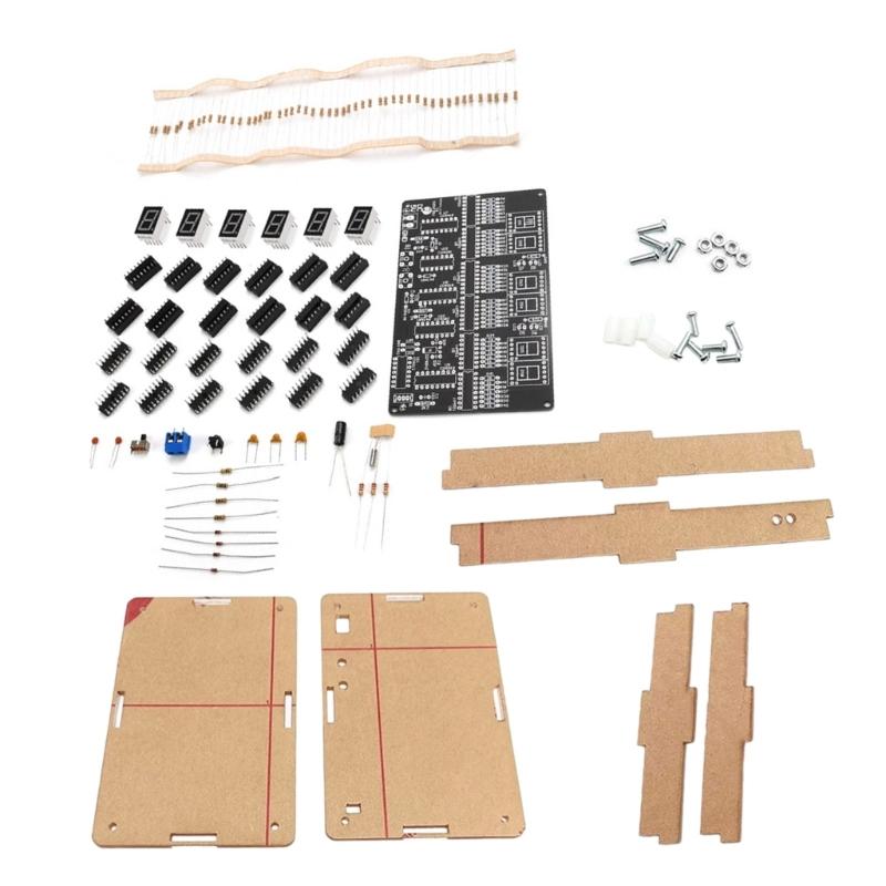 

Digital DIYer Electronic Clock Kit DC4.5V-5.5V 6 Digits Time Clock for Soldering Practice LED Digital Clock Kit 1
