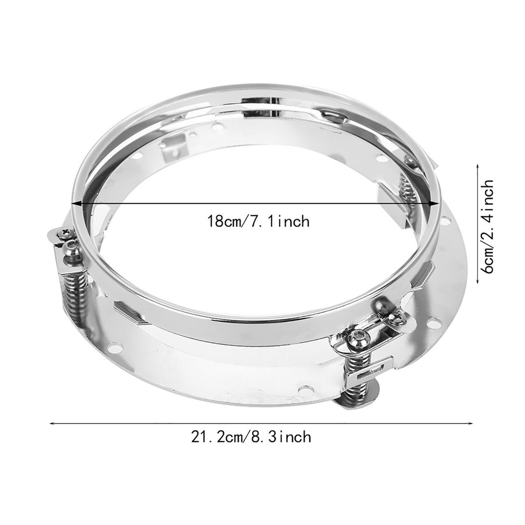 7 inch Car Headlight Round Ring Mounting Bracket for Jeep Wrangler (Silver)