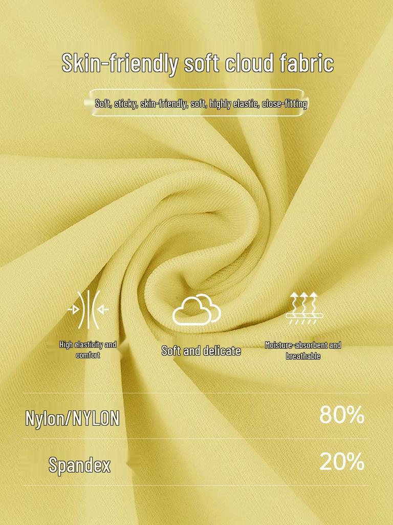 Damski Top Sportowy do Jogi z Dekoltem na Szyi i Wkładkami - Nude, Seksowny Tył Styl 52167