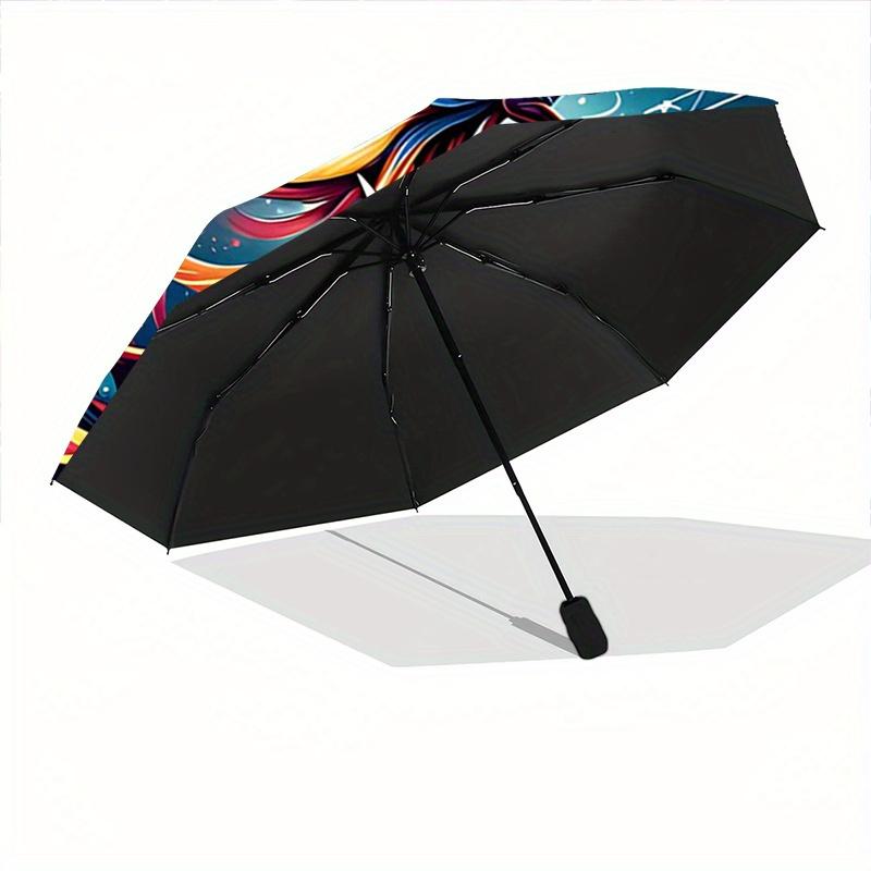 1pc Phoenix Rising Design Automatic Folding Umbrella - 3 Folding Design, Vivid Cartoon Pattern, Suitable for Outdoor Activities, A Gift for Fans