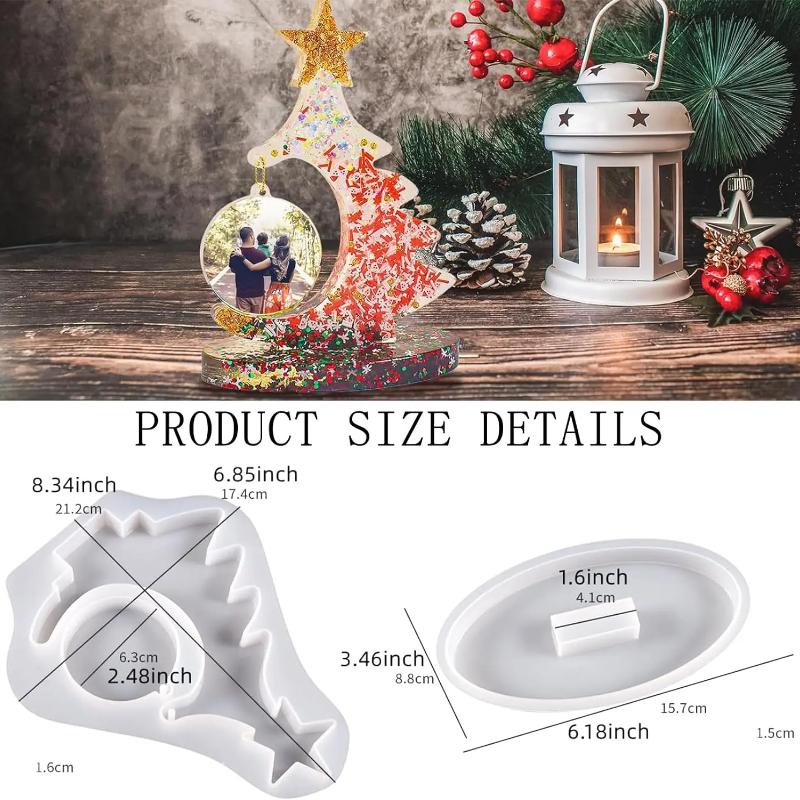 DIY Christmas Tree PhotoFrame Silicone Mould Crystal Epoxy ResinCraft Casting Handmade Home Decorative Art Christmas Resin Mould