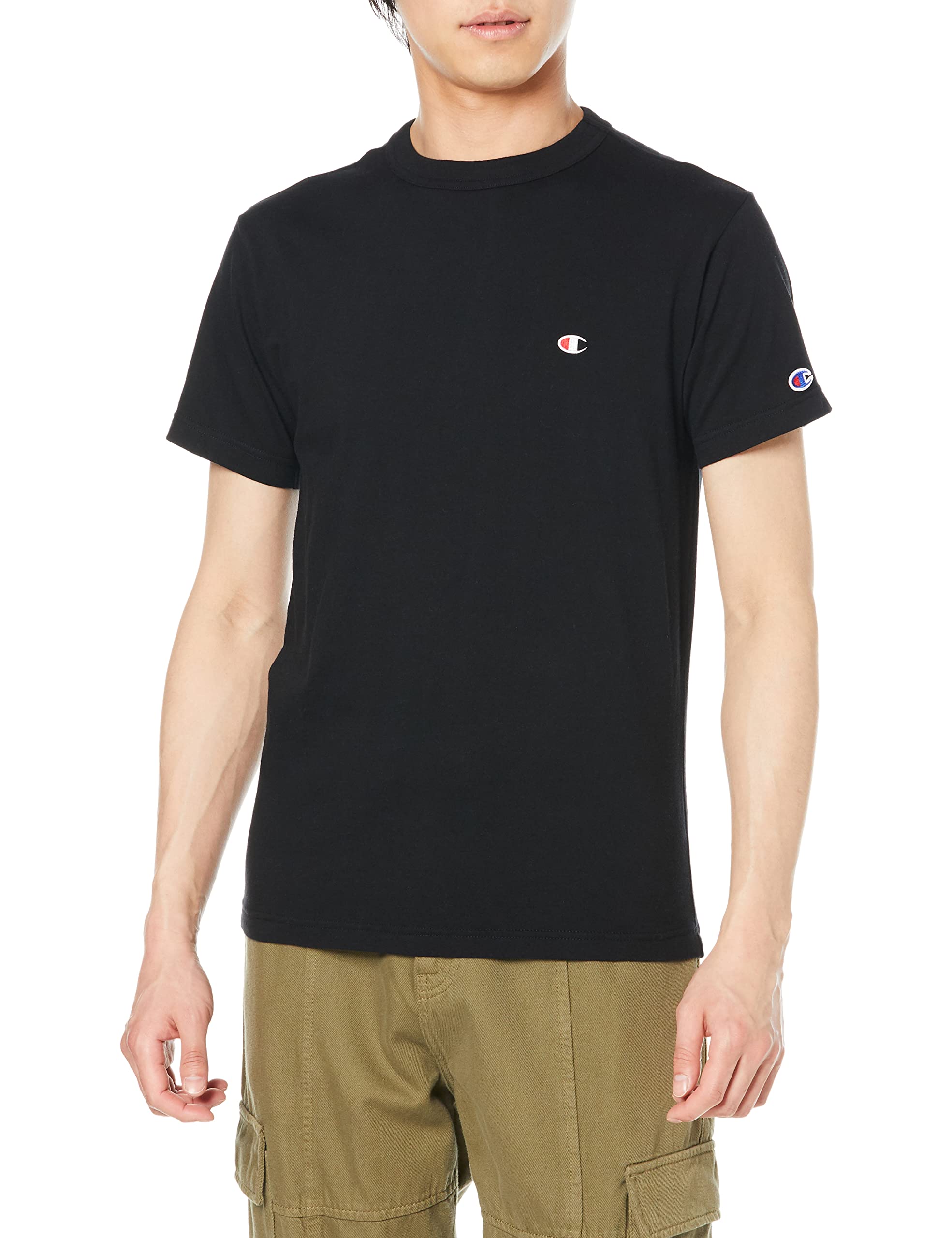 

Champion Basic Short Sleeve with Embroidered Size S Men s T-Shirt, 100% Cotton, Logo, Black, (C3-P300) чёрный