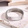Vnox Edelstahl Medizinischer Alarm Dehnbares Verstellbares Armband ID-Armband Armreif für Damen Individuelle Gravur