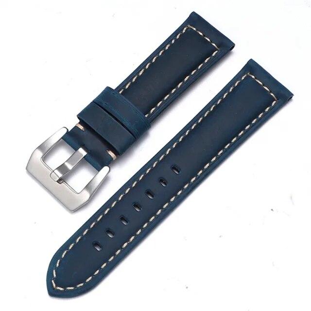 For Panerai Watch Strap Genuine Leather Band Men's Women's Original PAM111/441/312 Crazy Horse Belt 18mm 20mm 22mm 24mm 26mm Samsung Watch HUAWEI