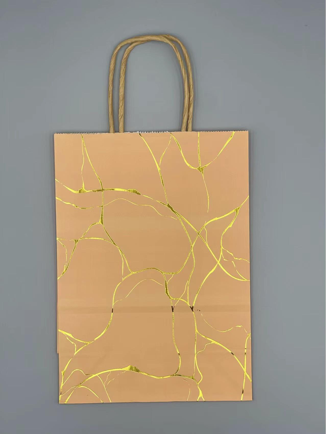 

Подарунковий пакет з крафт-паперу із золотим тисненням для цукерок і невеликих подарунків