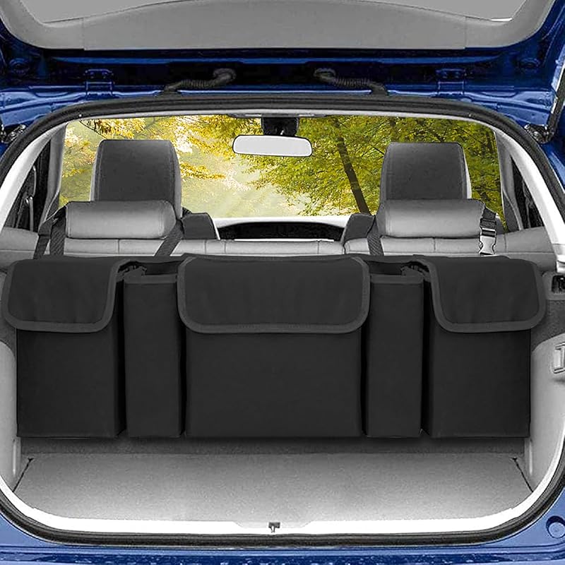 Car Trunk Organizer, Backseat Hanging Organizer With 4 Large Storage Bag-Car Seat For SUV,Trunk,Space Saving Expert
