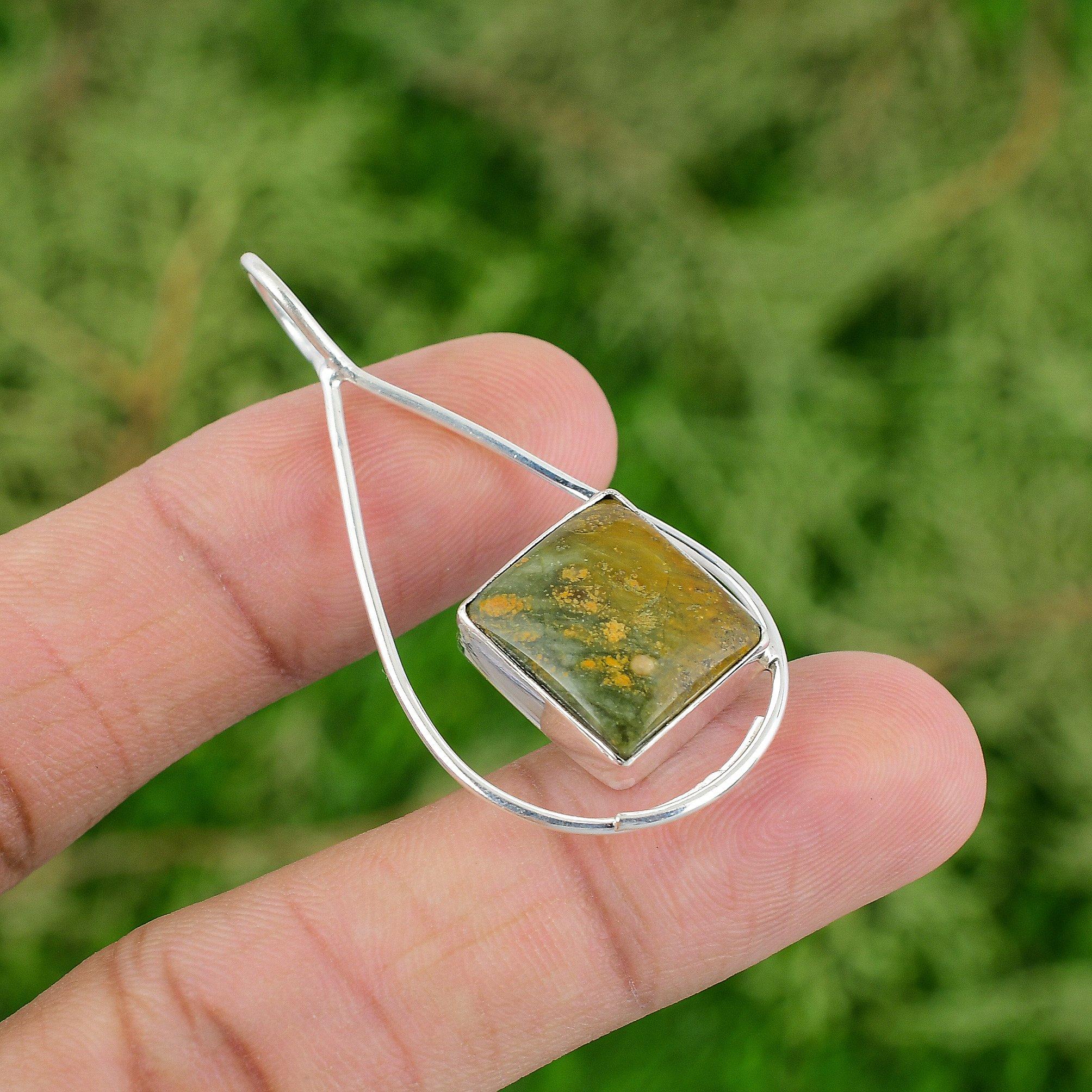 

Thanks Giving Day Deal 925 Silver Radiant Rhyolite Stone Boho Sister New Pendant