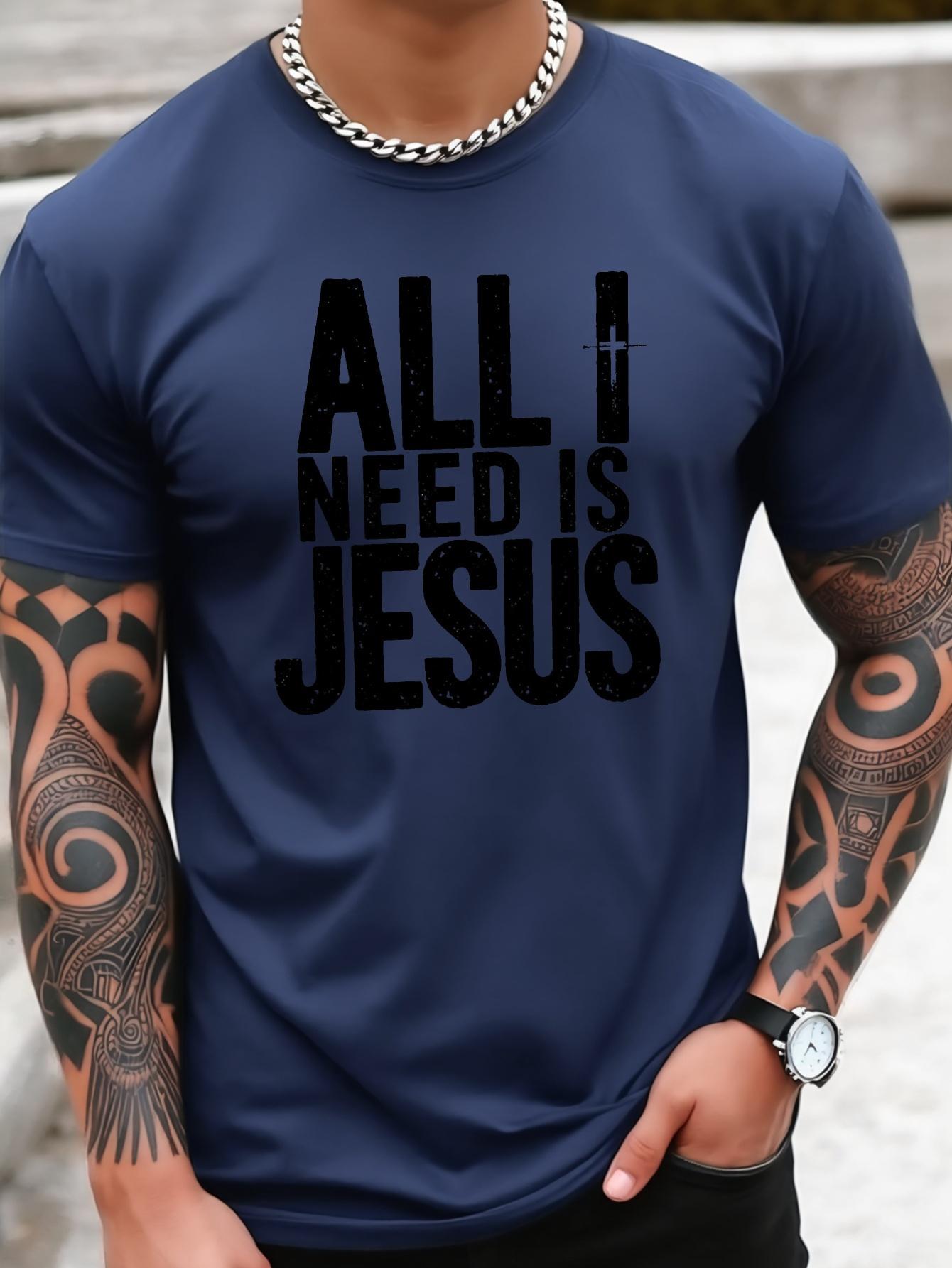 All I Need Is Graphic T-shirt - Navy Blue XXXXL