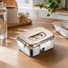 Reusable Metal Lunch Box | Bento with Locking Clips, Portable, for