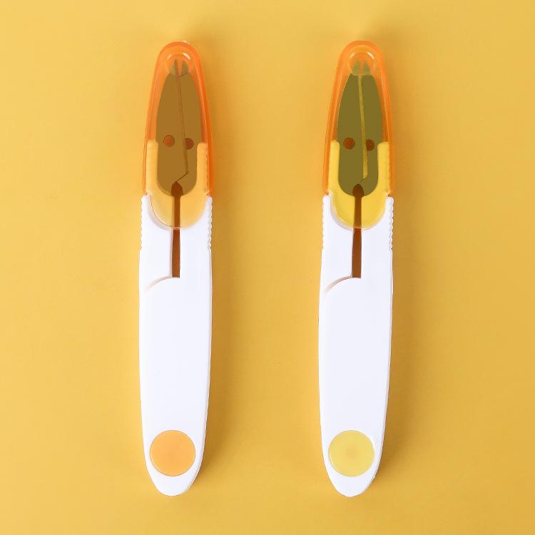 Multifunktionale Transparente Kleine Schere mit Sicherheitsabdeckung, Perfekt für Nähen, Garn und Kreuzstich.