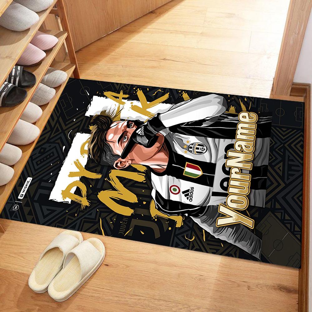 Juventus Customized Name Floor Rug Office Rug Design for Balcony Living Rooms Kitchen Entryway Antislip Carpet Anime Office Decor