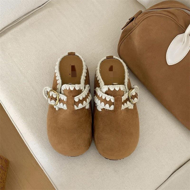 New Versatile Shoes, Retro Thick-soled, Height-increasing, Flip-top Half-slipper for Women To Wear Outside