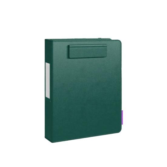 3 Ring Clipboard with Storage, Magnetic Clip Board Folder with 5 Expandable File Folders, Refillable Lined Notepad for Office School Supplies темно-зеленого
