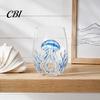 Elegant Celebration Glass Gift Marine Animal Theme Clear Tumbler, Handcrafted Painted Glassware, Handmade Borosilicate Glassware Creative Unique