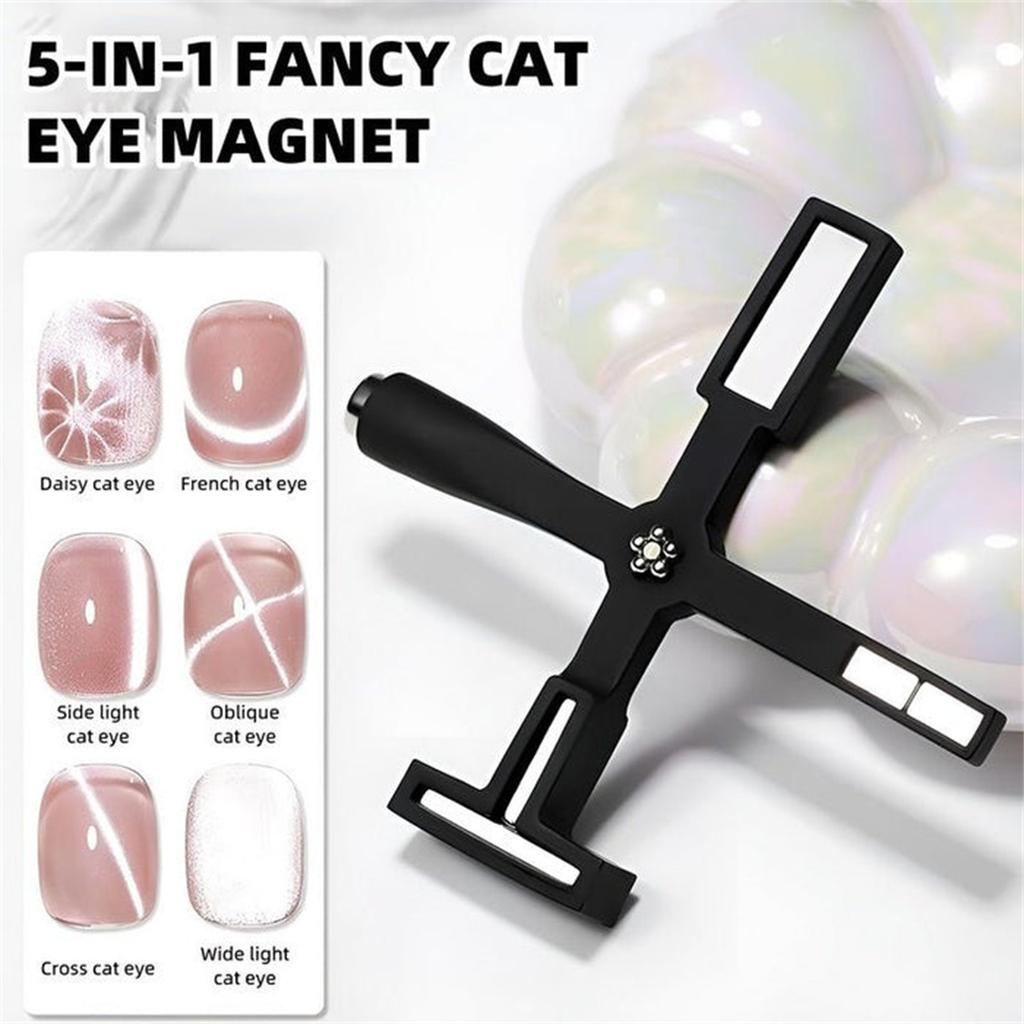 5 In 1 Nail Magnet Tool, Upgraded Nail Magnet Pens With Silicone Protective Case, Multi-Function Magnet Stick 3D Magnetic Cat Eye Gel Polish
