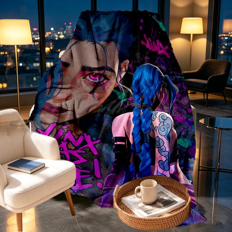 Jinx Print Blanket - Soft & Comfortable, for Bedroom, Travel, Sofa, Home Decoration - Birthday Christmas Gift for Friend