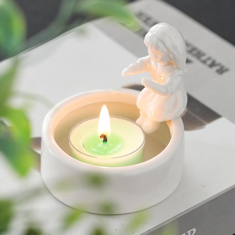 Nordic Ceramic Match Girl Candle Holder - Easter Home Decor Aroma Ornament