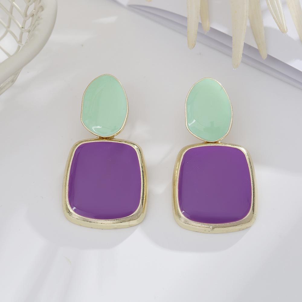 

Korean Geometric Color Block Square Earrings – Creative, Colorful, Fresh Design for a Fashionable Look.