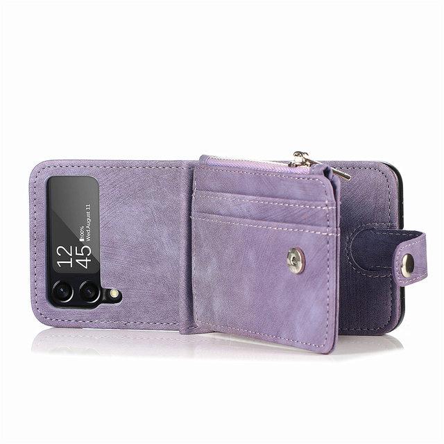 Plain Shockproof Leather Protective Case For Samsung Galaxy Z Flip 4 Flip3 Flip4 Flip 3 5g Phone Accessories Wallet Cover