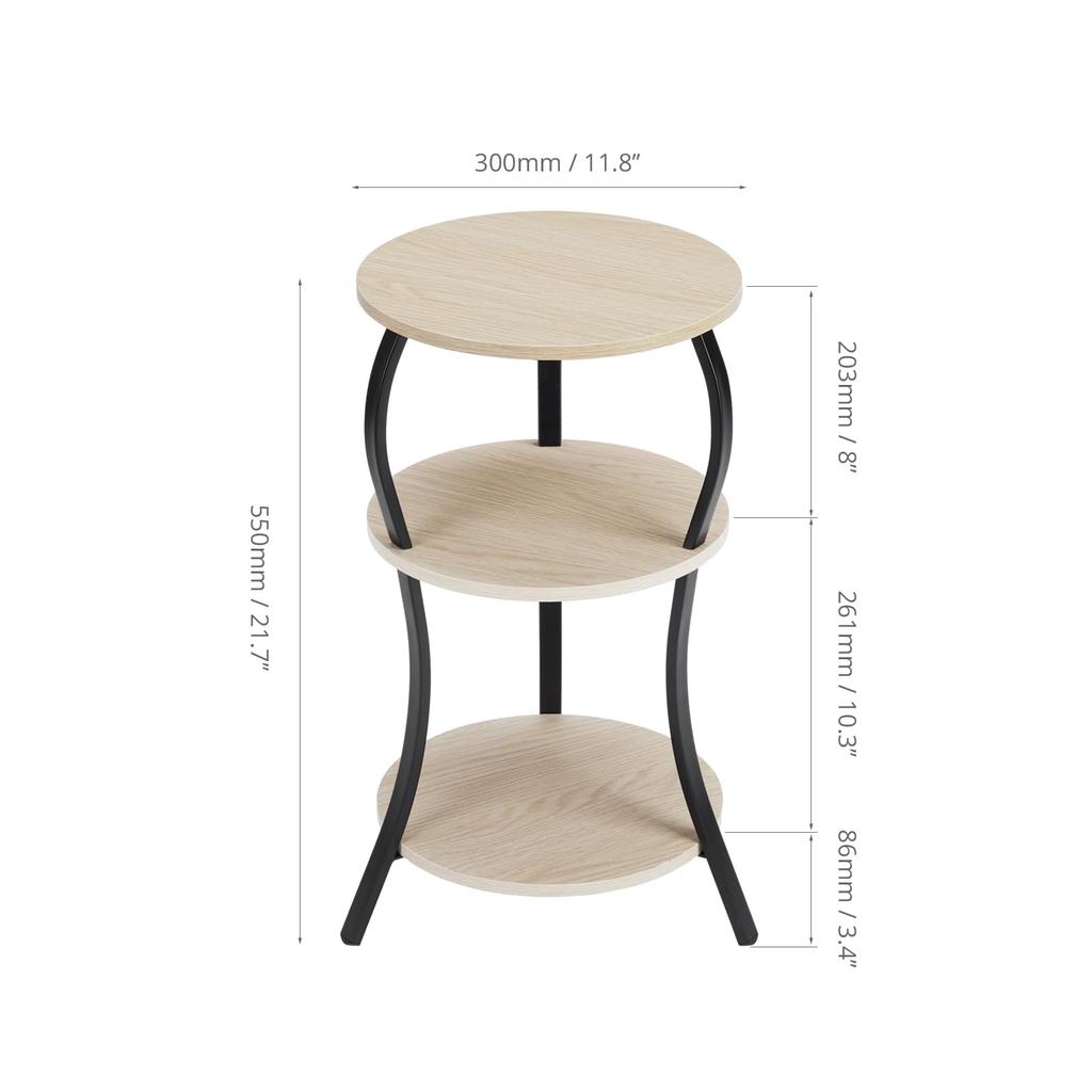 ZEXVIDA Round Retro Side Coffee Bedside Living Room Side Sofa Side Folding Side 30cm Wide X 30cm Deep X 55cm High Table, Table, Table, Table, Table,