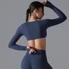 Sexy Chest Long Sleeved Yoga Nude Quick Drying Tight Fitting Sports T-Shirt Casual Running Fitness Top For Women