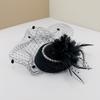 Women Small Top Hat Clip Cap Pearl Floral Net Bride Headwear Prom Retro Elegant