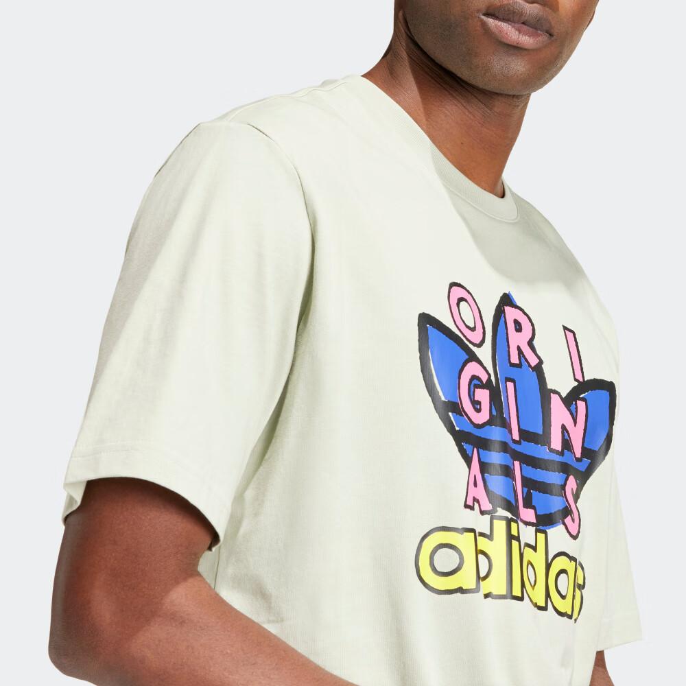 Adidas Round Neck Logo Print Three Leaves Short Sleeve T-Shirt Men T-Shirts Haze-Green ISO231