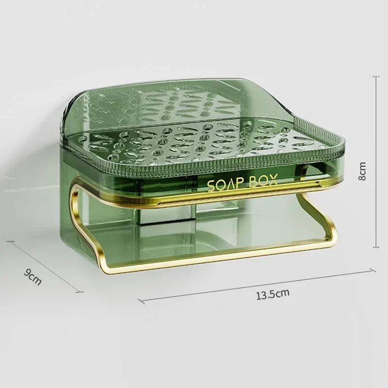 Light Luxury Sponge Soap Holder with Sponge Rack Detachable Drill-free Wall Mounted for Home Bathoom Storage Bathroom Accession