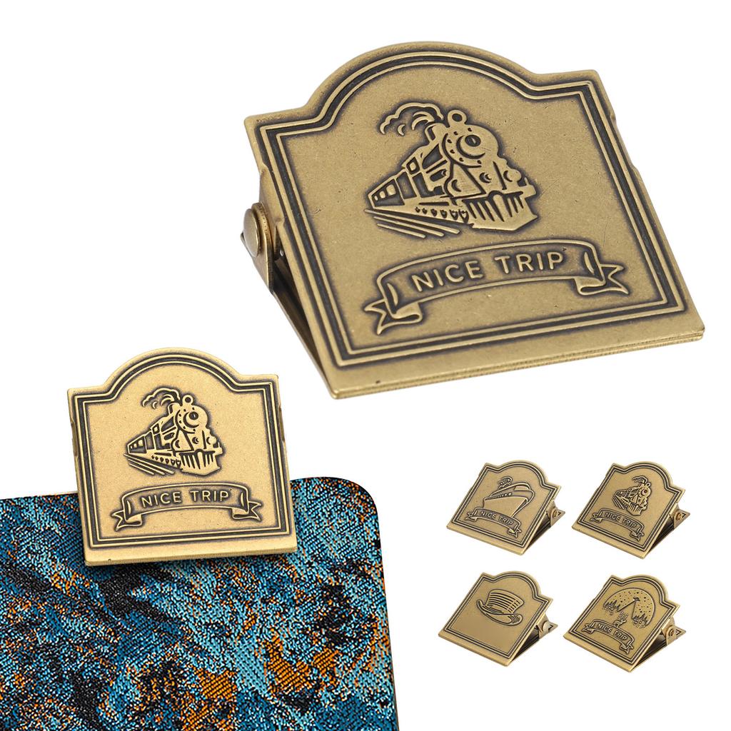 Brass Clip Vintage Decorative Strong Clamping Force Book Clip for Journal Notebook Drawing Pa