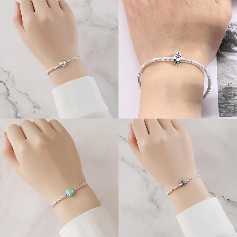 Anniversary Charms Copper Hearts Flower Beads Fit Bracelet Necklace Accessories Bead Jewelry Making Fine Jewelry Gift