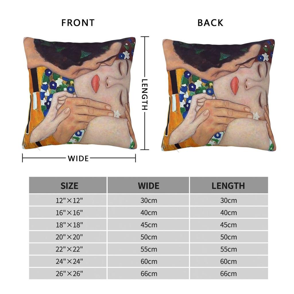 The Kiss By Gustav Klimt Pillowcase Cushion Comfort Throw Pillow Sofa Decorative Cushions Used for Home Bedroom Living Room
