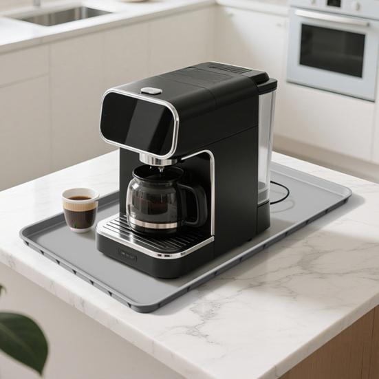 Silicone Coffee Bar Mat Anti-Slip Coaster Heat Resistant Thicken Tray Pad for Espresso Machine Station Multifunctional Kitchen Accessory