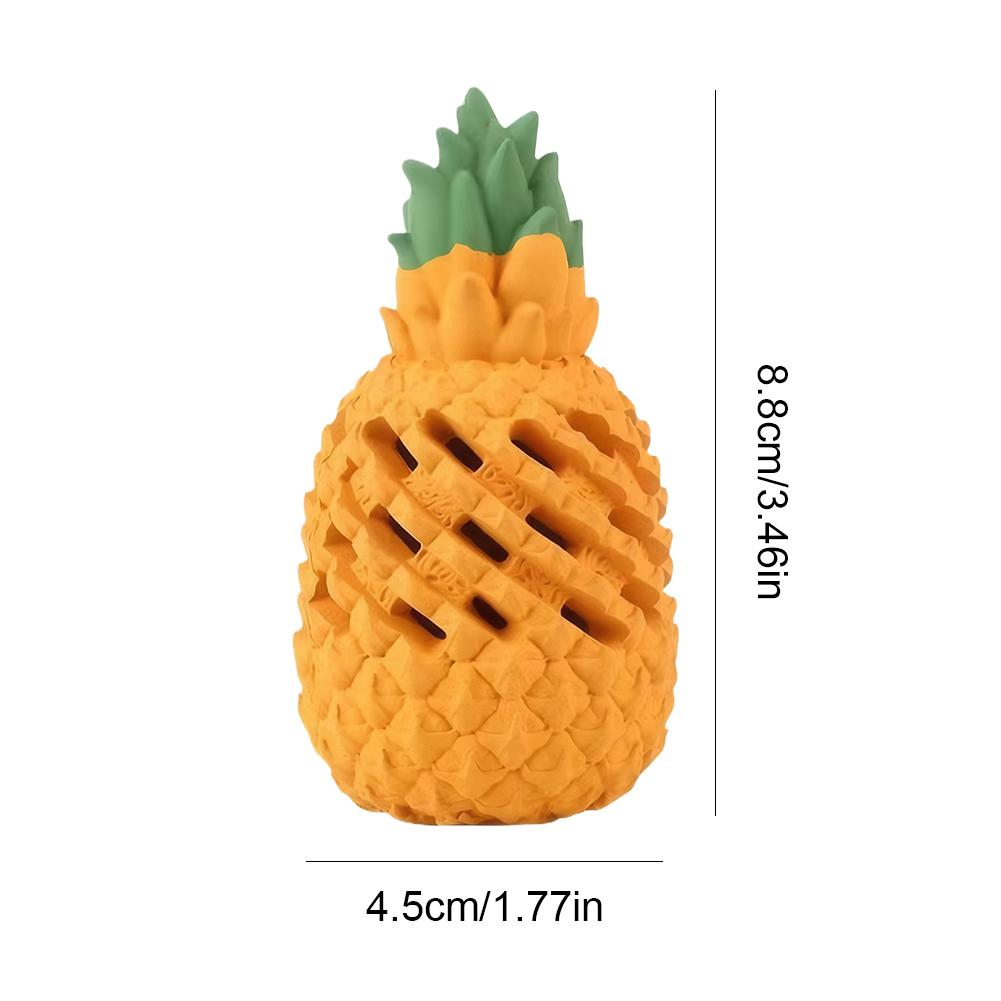 Yellow Pineapple Dog Chew Toy Reusable Dog Cat Toy Teething Chew Ball Rubber Interactive Toy Dental Clean Puzzle Toy Pet Supplie